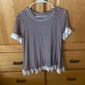 Ruffle striped shirt